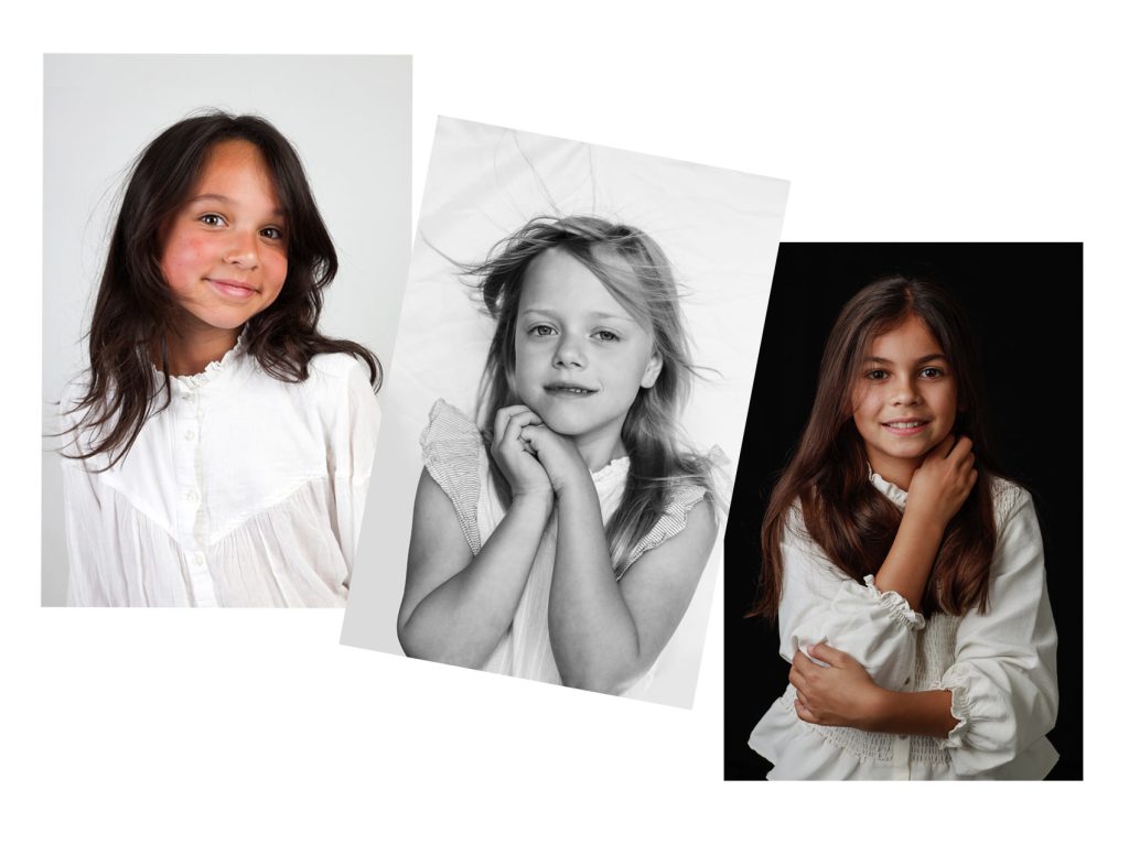 3 voorbeeld portretfotos' in verschillende stijlen